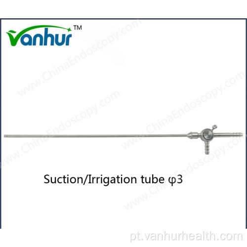 Tubo de irrigação por sucção de 3 mm para instrumentos laparoscópicos